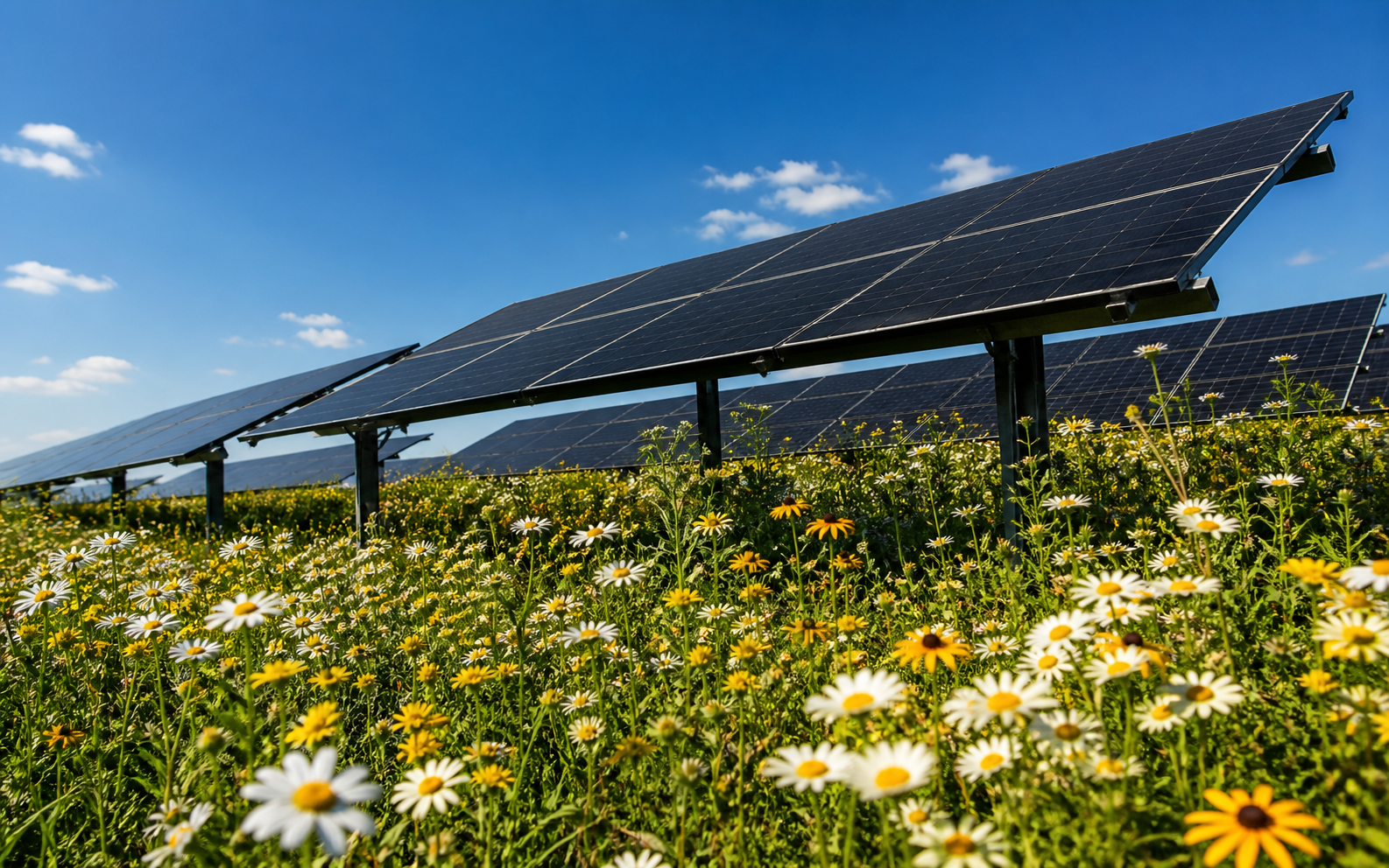 Solar panels on a residential roof